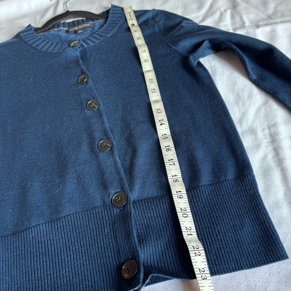 BR BANANA REPUBLIC I US S Extra Fine Italian Merino Wool Cardigan I Blue - Picture 9 of 9